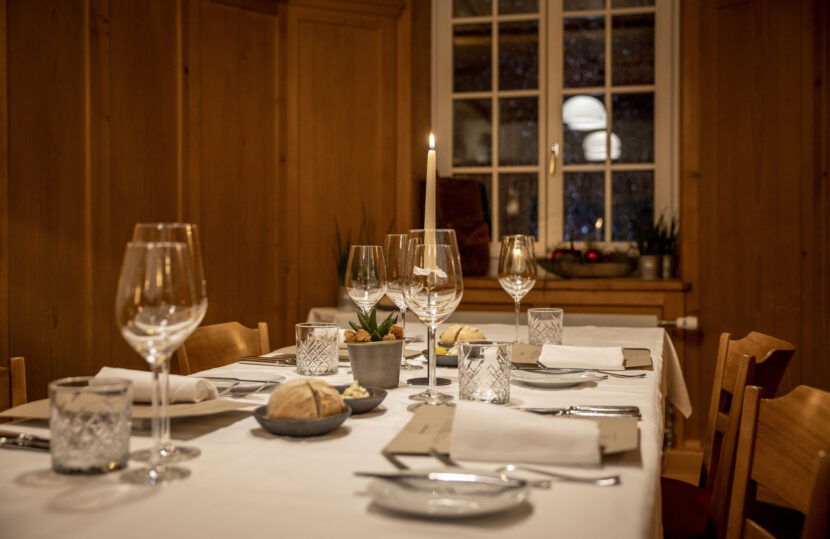 Dinner at the Grimsel Hospiz restaurant